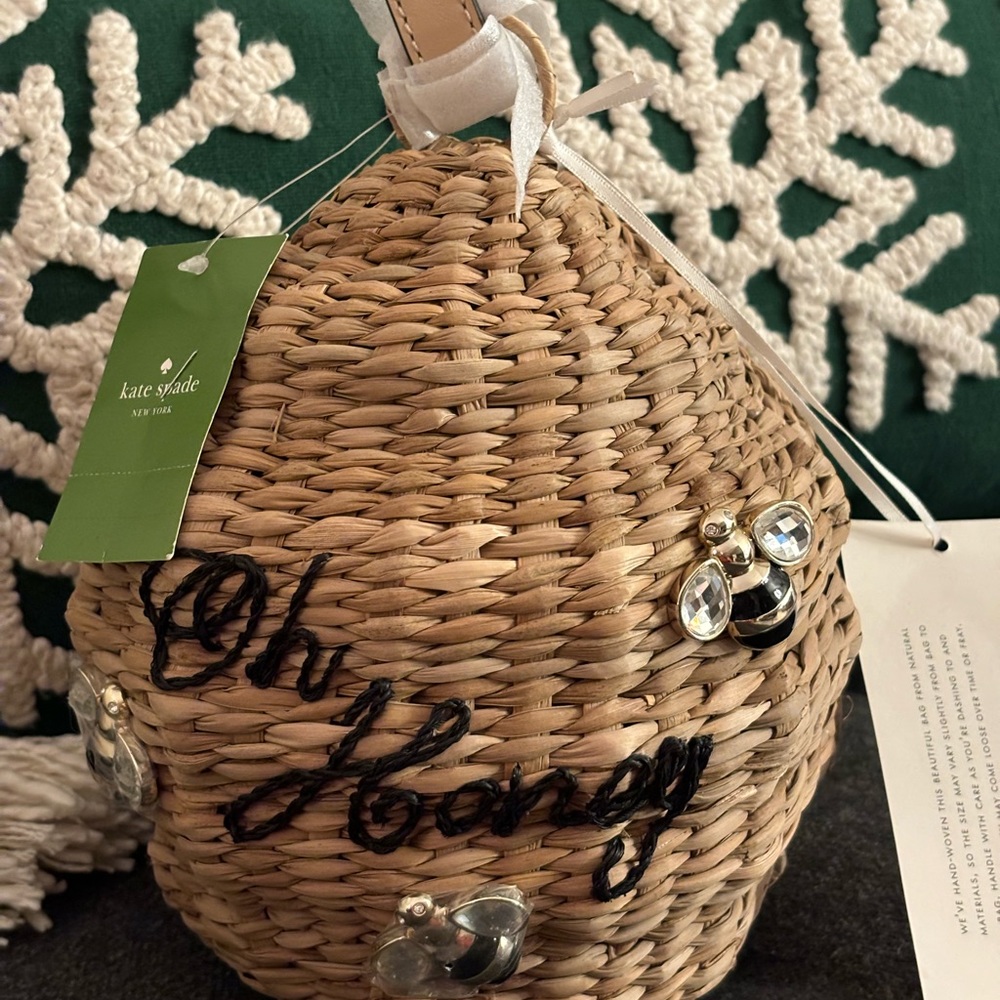 SOLD - NWT KATE SPADE Oh HONEY 🐝 Pot Wicker Purse - Picture 10 of 10